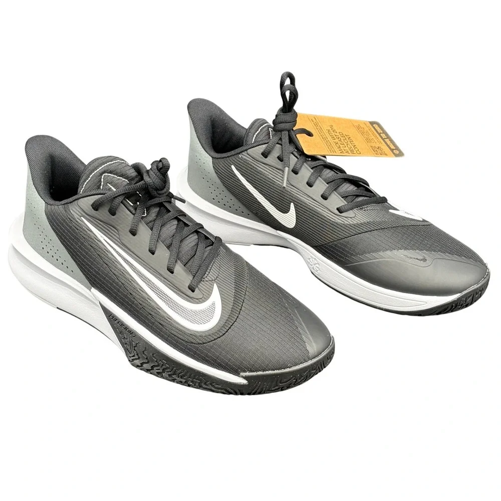 Nike Precision VII Mens Basketball Shoes Black White‎ Grey FN4322-005 Size 9.5